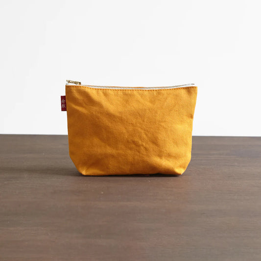 Kurashiki Hampu Canvas Boat Shaped Pouch - L Size / Orange -,  Japanese canvas pouch