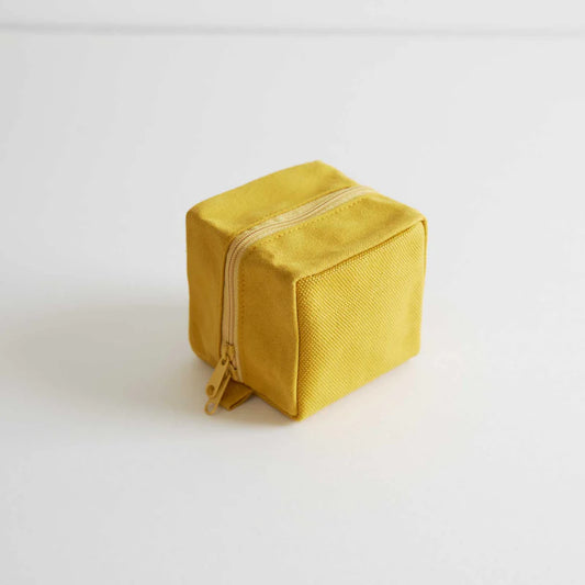 Kurashiki Hampu Canvas Pouch - S Size / Mustard Yellow -,  Japanese canvas pouch