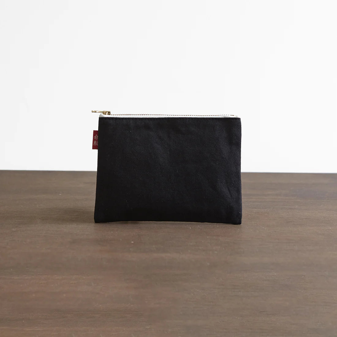 Kurashiki Hampu Canvas Flat Pouch - S Size / Black -,  Japanese canvas pouch