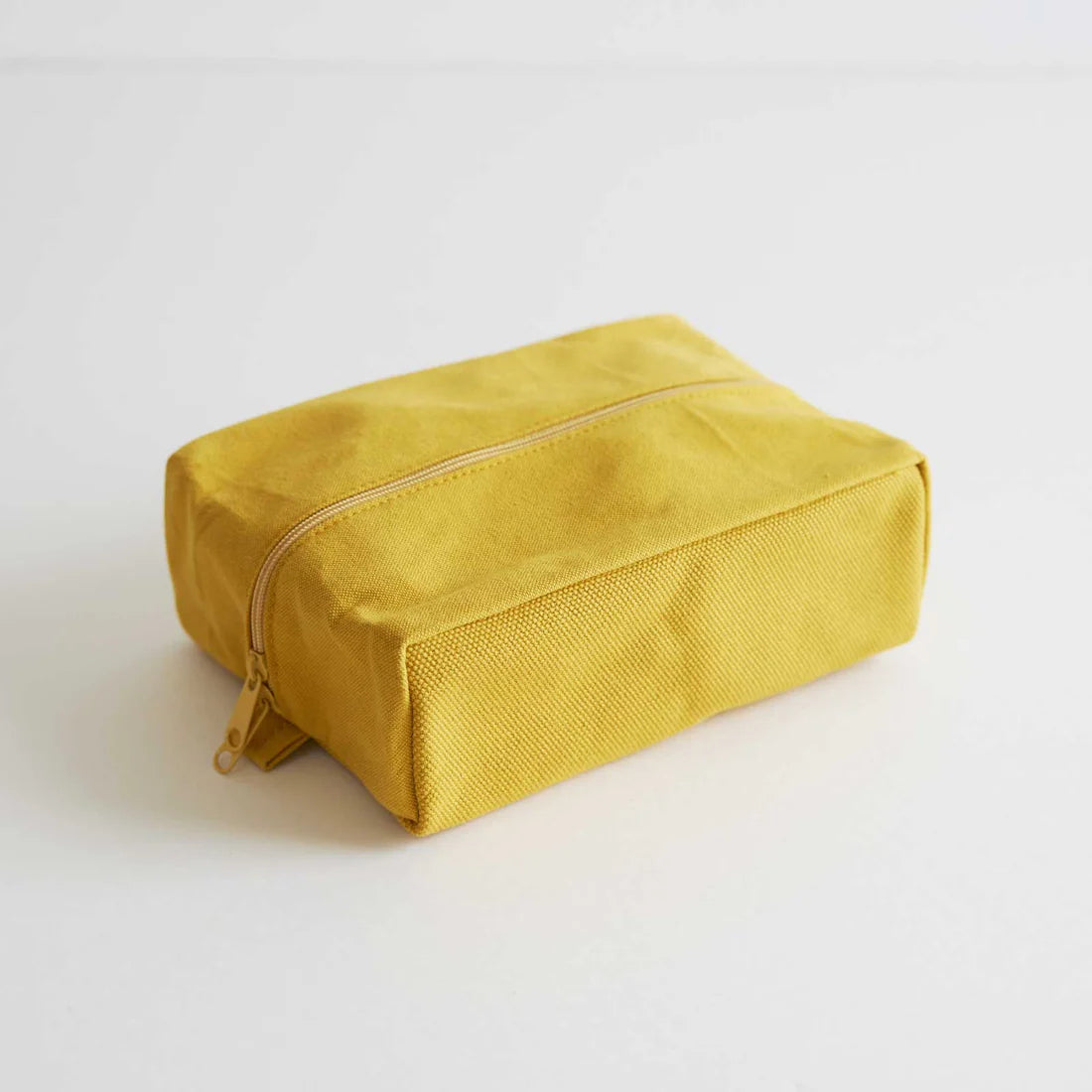 Kurashiki Hampu Canvas Pouch - L Size / Mustard Yellow -,  Japanese canvas pouch
