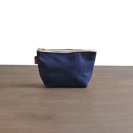 Kurashiki Hampu Canvas Boat Shaped Pouch - S Size / Navy Blue -,  Japanese canvas pouch