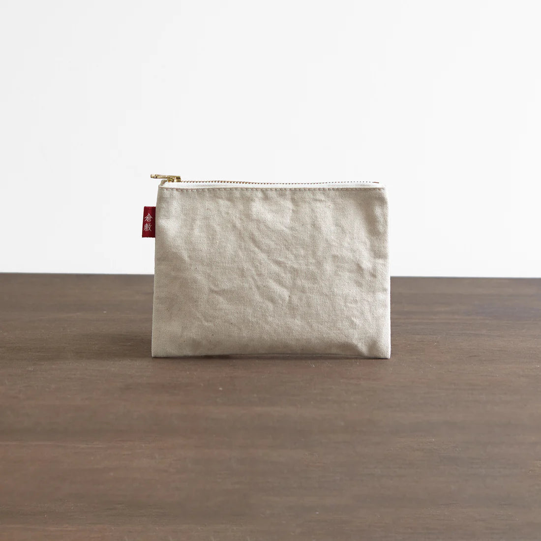 Kurashiki Hampu Canvas Flat Pouch - S Size / Ecru -,  Japanese canvas pouch