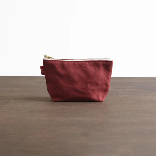 Kurashiki Hampu Canvas Boat Shaped Pouch - S Size / Iron Oxide Red -,  Japanese canvas pouch