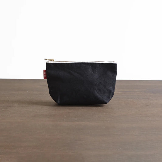 Kurashiki Hampu Canvas Boat Shaped Pouch - S Size / Black -,  Japanese canvas pouch