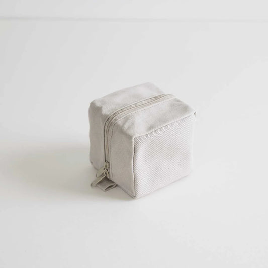 Kurashiki Hampu Canvas Pouch - S Size / Grayish White -,  Japanese canvas pouch