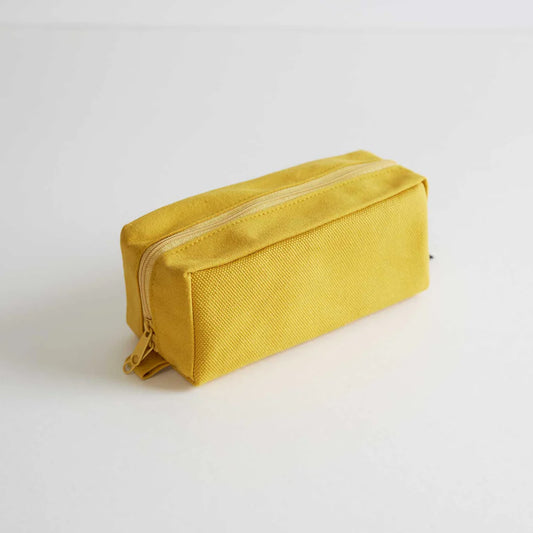 Kurashiki Hampu Canvas Pouch - M Size / Mustard Yellow -,  Japanese canvas pouch