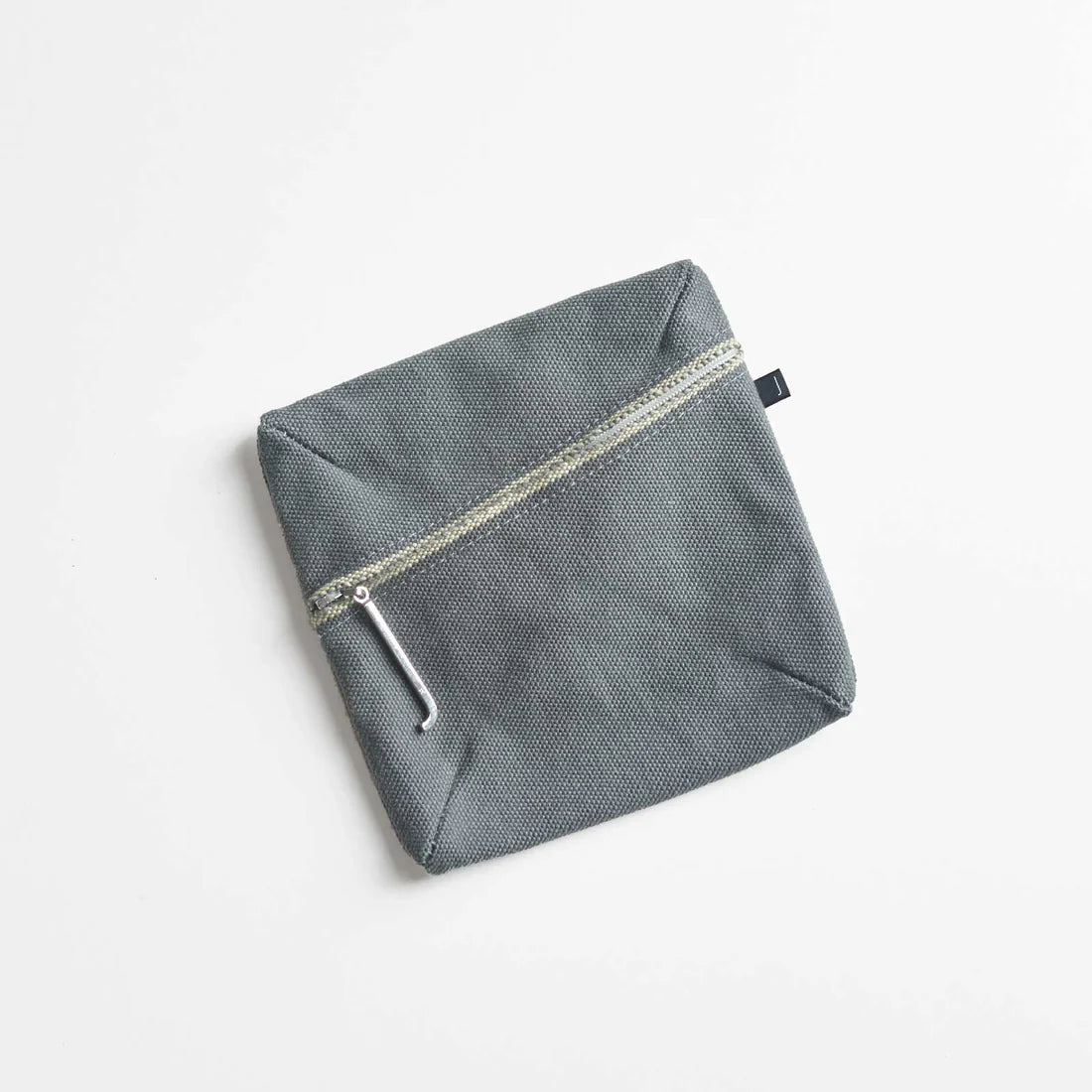Kurashiki Hampu Canvas Pouch - Square / Bluish Gray -,  Japanese canvas pouch