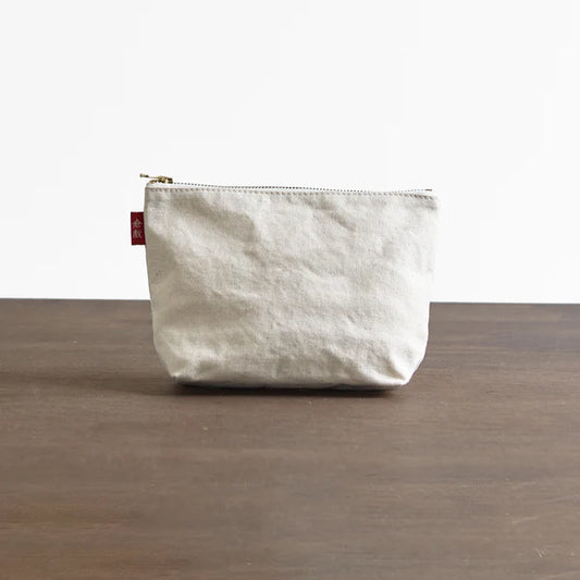 Kurashiki Hampu Canvas Boat Shaped Pouch - L Size / Ecru -,  Japanese canvas pouch