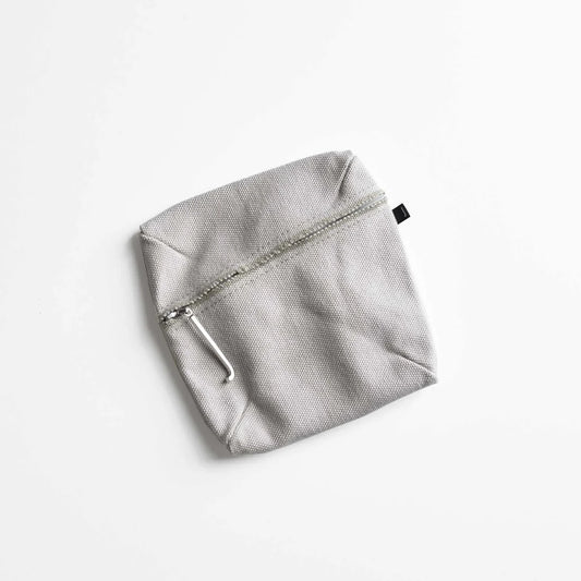 Kurashiki Hampu Canvas Pouch - Square / Grayish White -,  Japanese canvas pouch