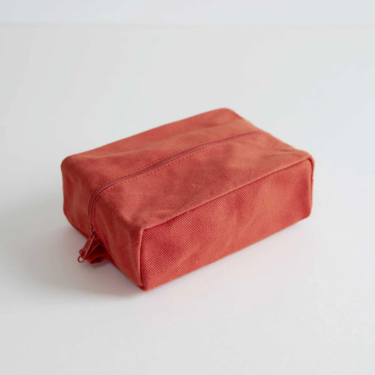 Kurashiki Hampu Canvas Pouch - L Size / Safflower Red -,  Japanese canvas pouch