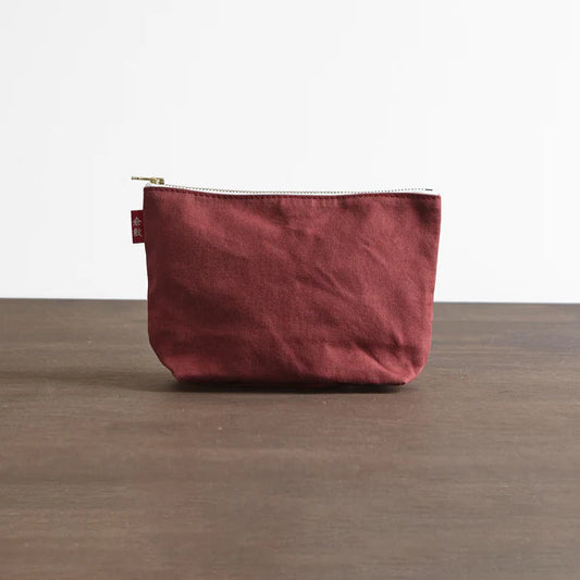 Kurashiki Hampu Canvas Boat Shaped Pouch - L Size / Iron Oxide Red -,  Japanese canvas pouch
