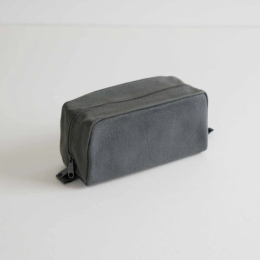 Kurashiki Hampu Canvas Pouch - M Size / Bluish Gray -,  Japanese canvas pouch
