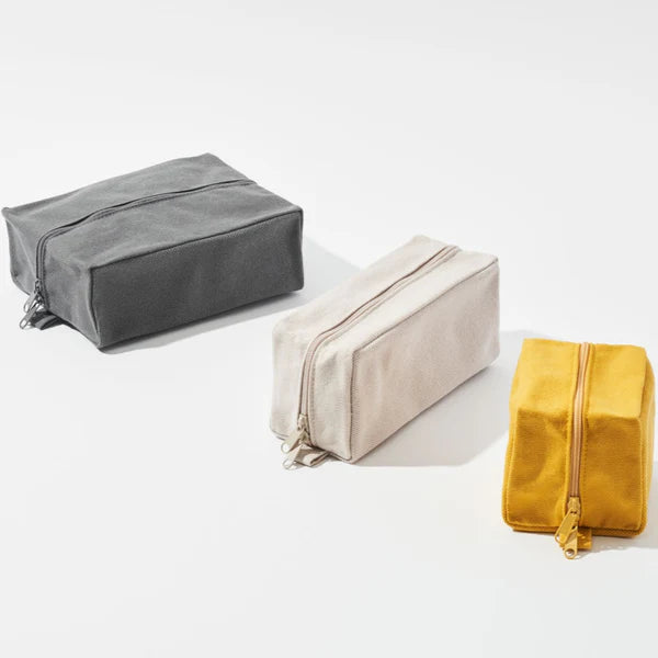 Kurashiki Hampu Canvas Pouch - L Size / Bluish Gray -,  Japanese canvas pouch