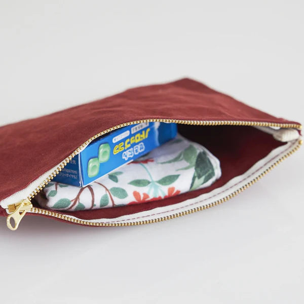 Kurashiki Hampu Canvas Flat Pouch - L Size / Ecru -,  Japanese canvas pouch