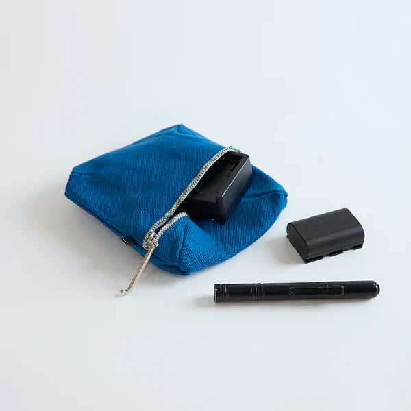 Kurashiki Hampu Canvas Pouch - Square / Bluish Gray -,  Japanese canvas pouch