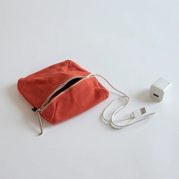 Kurashiki Hampu Canvas Pouch - Square / Bluish Gray -,  Japanese canvas pouch