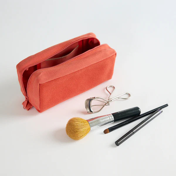 Kurashiki Hampu Canvas Pouch - M Size / Bluish Gray -,  Japanese canvas pouch