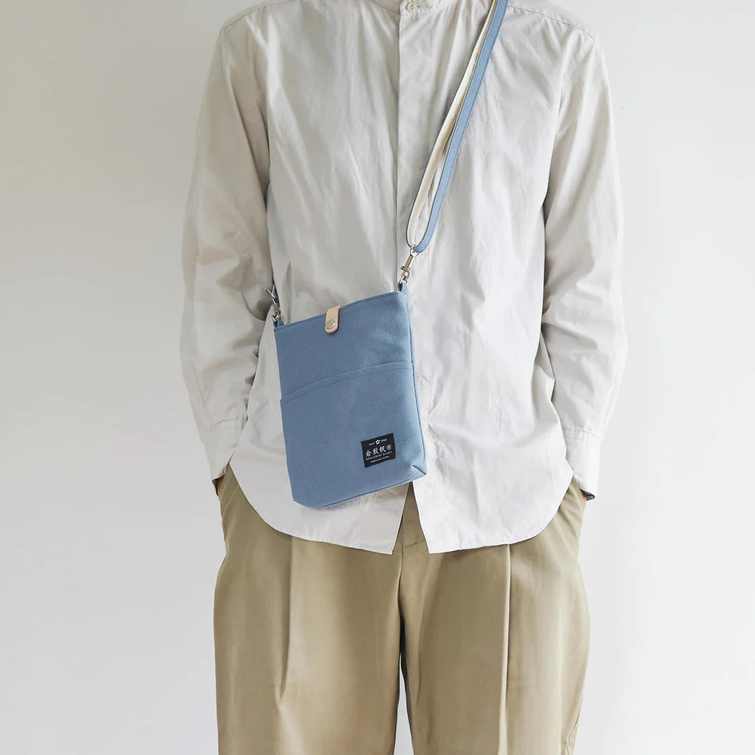Kurashiki Hampu Canvas Shoulder Bag - Blue Jade -, Sacosh, Japanese canvas shoulder bag