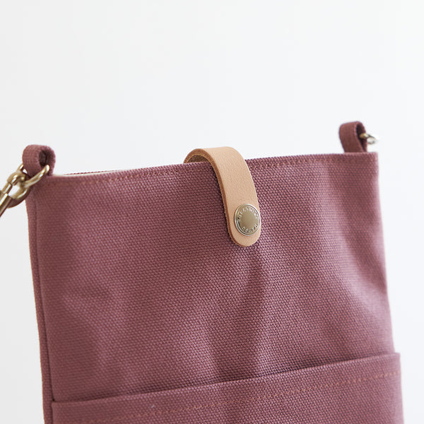Kurashiki Hampu Canvas Shoulder Bag - Plum -, Sacosh, Japanese canvas shoulder bag