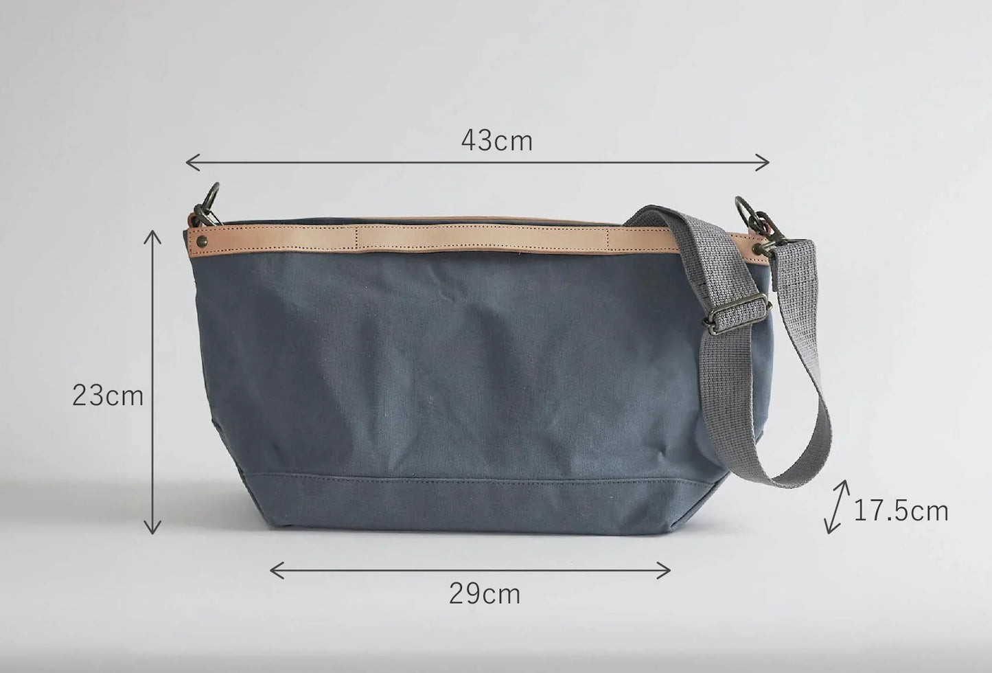 Kurashiki Hampu Canvas Shoulder Bag - Khaki -, Japanese canvas shoulder bag