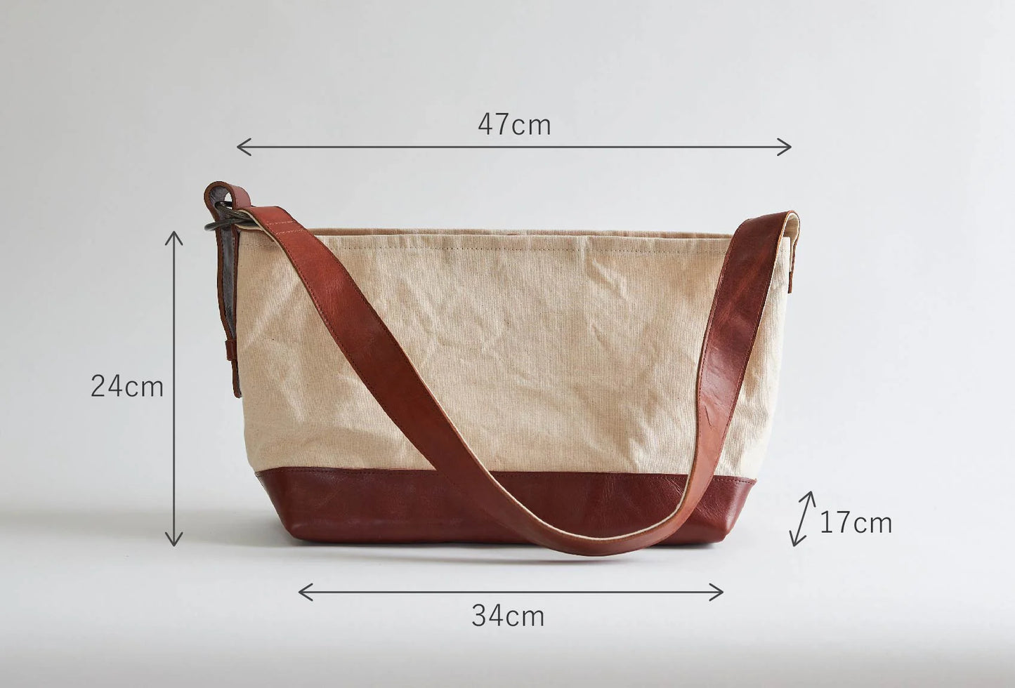 Kurashiki Hampu Canvas Shoulder Bag - Ash Gray -, Japanese canvas shoulder bag