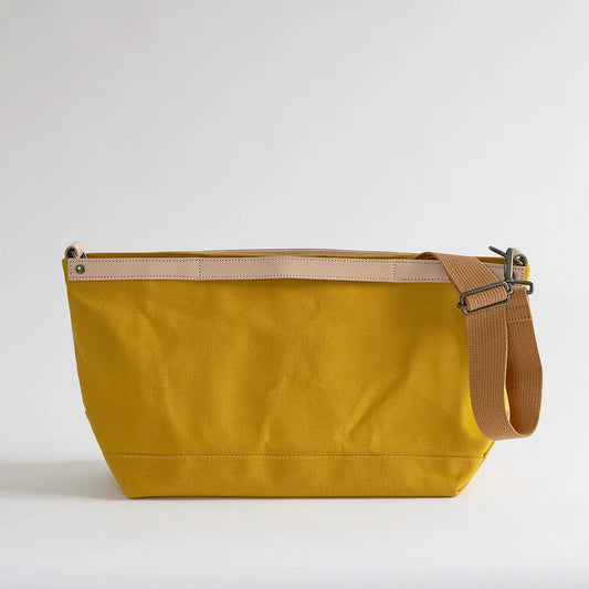 Kurashiki Hampu Canvas Shoulder Bag - Camel -, Japanese canvas shoulder bag