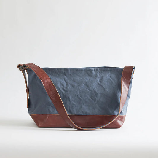 Kurashiki Hampu Canvas Shoulder Bag - Ash Gray -, Japanese canvas shoulder bag