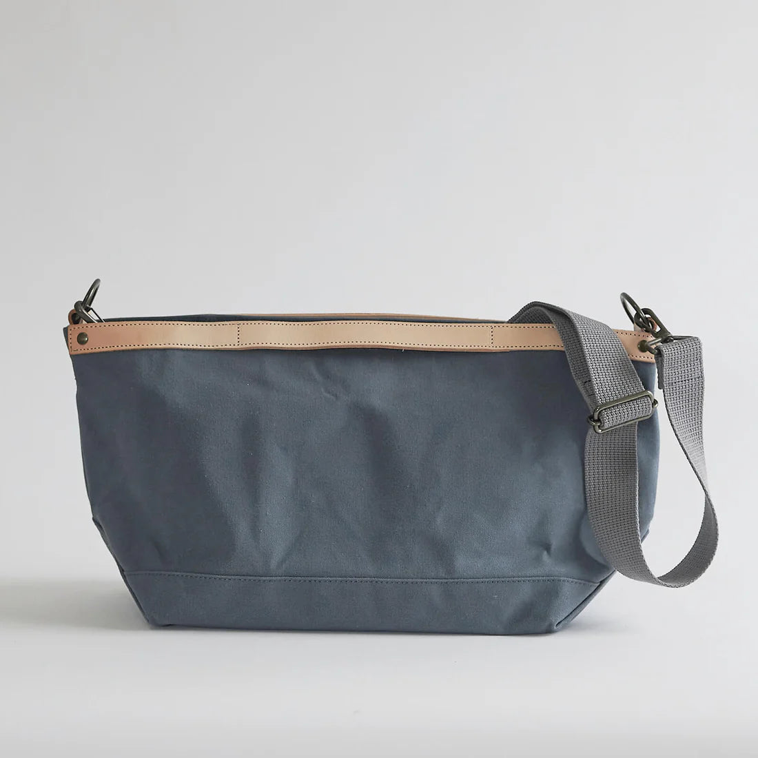 Kurashiki Hampu Canvas Shoulder Bag - Ash Gray -, Japanese canvas shoulder bag