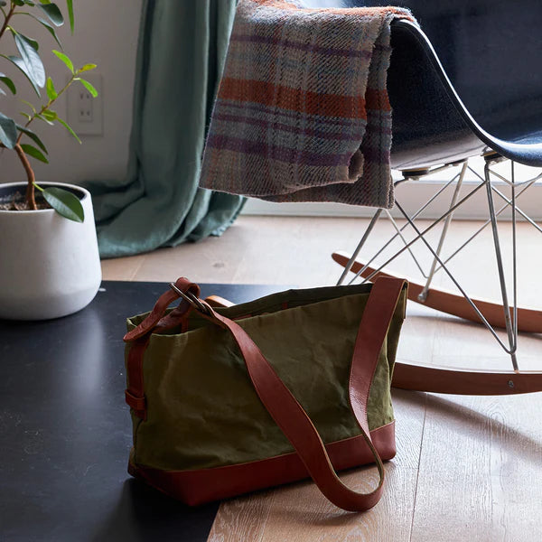 Kurashiki Hampu Canvas Shoulder Bag - Ash Gray -, Japanese canvas shoulder bag