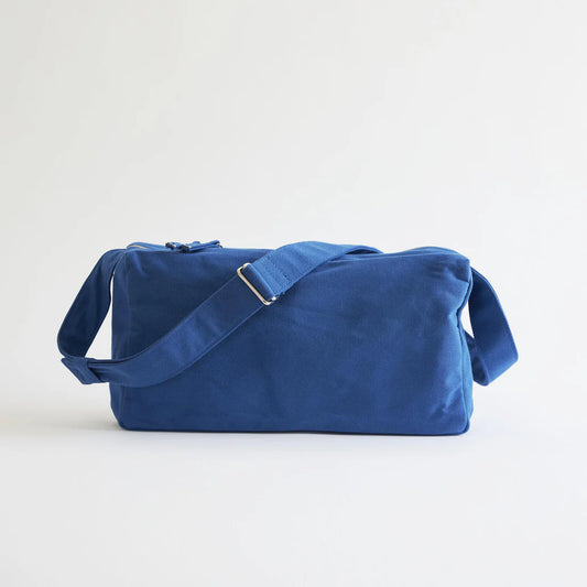 Kurashiki Hampu Canvas Shoulder Bag（Rectangle）- Indigo Blue -, Japanese canvas shoulder bag