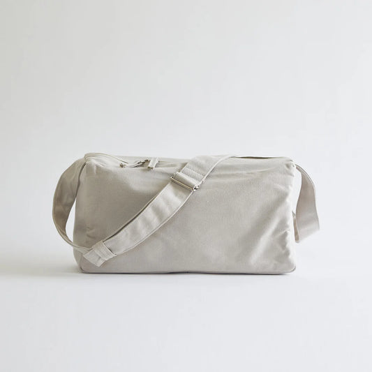 Kurashiki Hampu Canvas Shoulder Bag（Rectangle）- Grayish White -, Japanese canvas shoulder bag