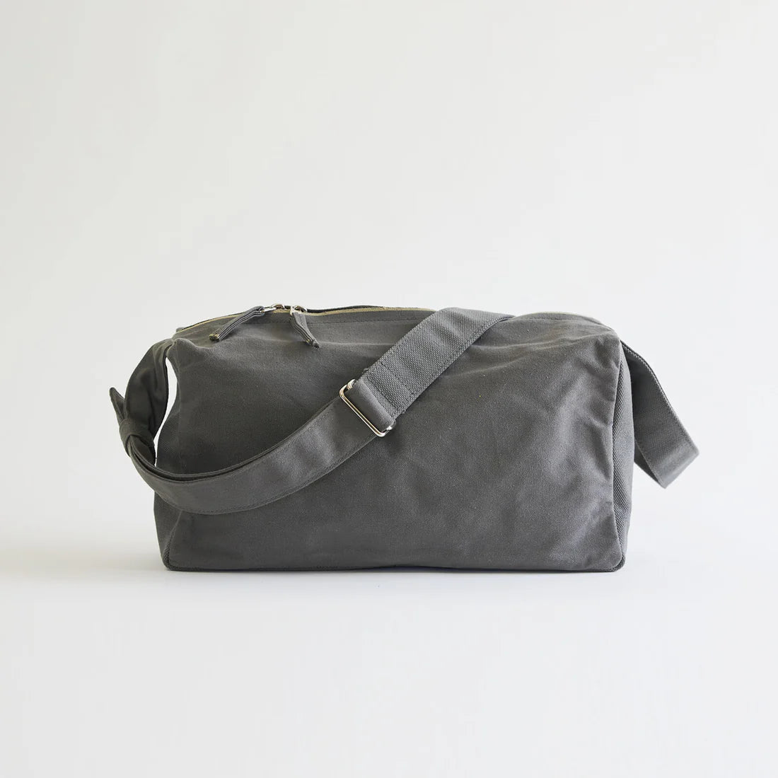 Kurashiki Hampu Canvas Shoulder Bag（Rectangle）- Bluish Gray -, Japanese canvas shoulder bag