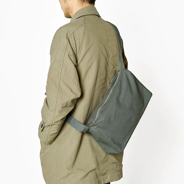Kurashiki Hampu Canvas Shoulder Bag（Rectangle）- Indigo Blue -, Japanese canvas shoulder bag