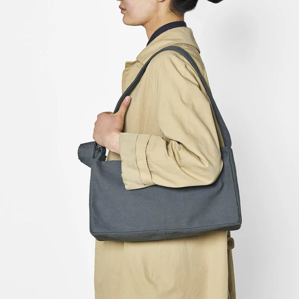 Kurashiki Hampu Canvas Shoulder Bag（Rectangle）- Indigo Blue -, Japanese canvas shoulder bag