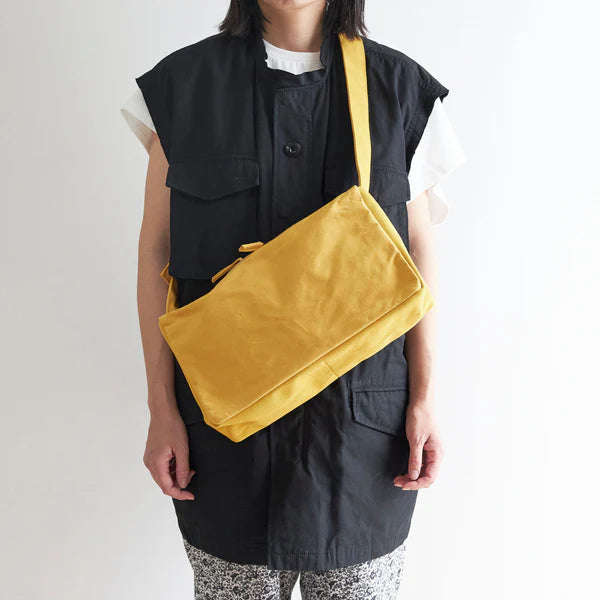 Kurashiki Hampu Canvas Shoulder Bag（Rectangle）- Indigo Blue -, Japanese canvas shoulder bag