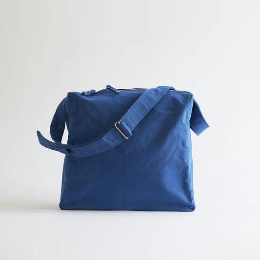 Kurashiki Hampu Canvas Shoulder Bag（Square）- Indigo Blue -, Japanese canvas shoulder bag