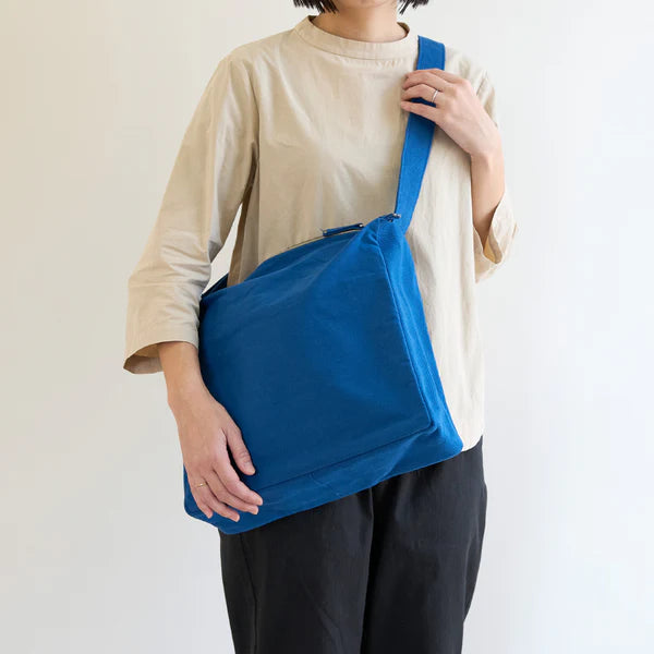 Kurashiki Hampu Canvas Shoulder Bag（Square）- Mustard Yellow -, Japanese canvas shoulder bag