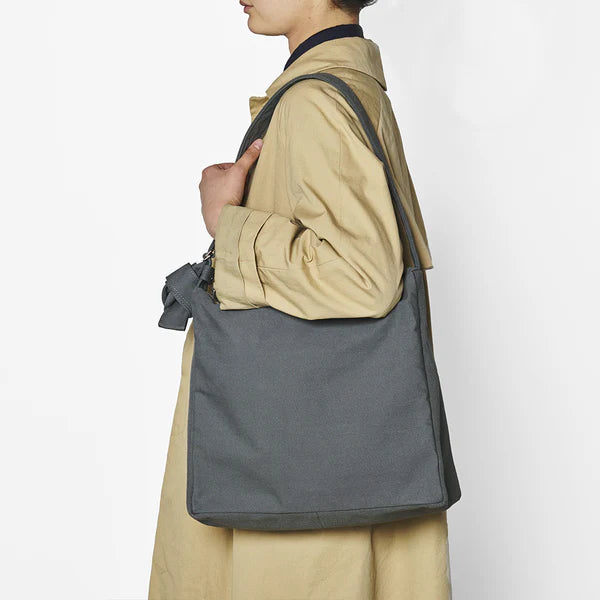 Kurashiki Hampu Canvas Shoulder Bag（Square）- Mustard Yellow -, Japanese canvas shoulder bag