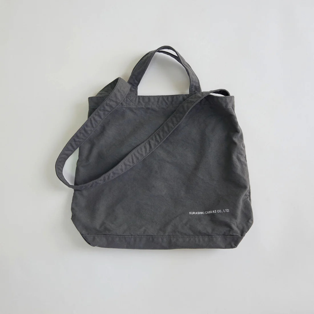 Kurashiki Hampu Canvas Shoulder Tote Bag - Sumi-Iro(Ink Black)  -, Japanese canvas tote bag