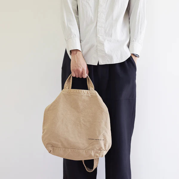 Kurashiki Hampu Canvas Shoulder Tote Bag - Coffee -, Japanese canvas tote bag