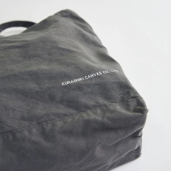 Kurashiki Hampu Canvas Shoulder Tote Bag - Sumi-Iro(Ink Black)  -, Japanese canvas tote bag
