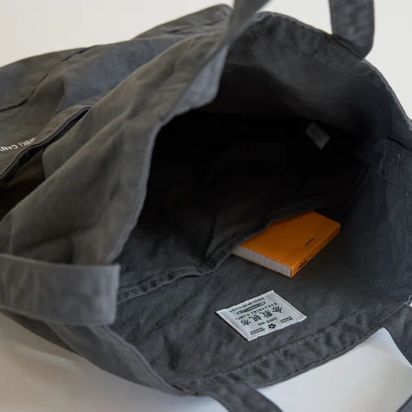 Kurashiki Hampu Canvas Shoulder Tote Bag - Sumi-Iro(Ink Black)  -, Japanese canvas tote bag