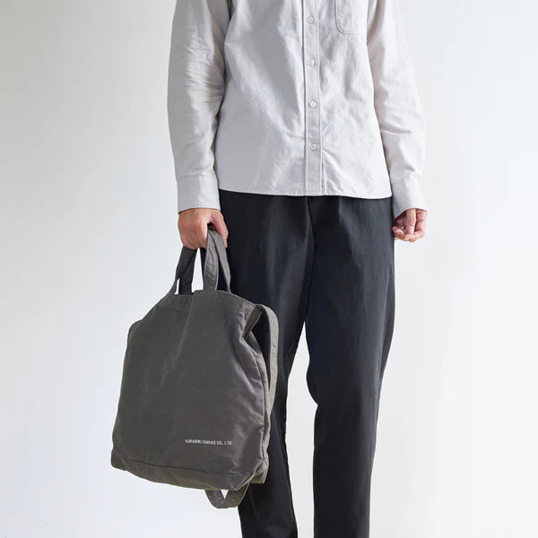 Kurashiki Hampu Canvas Shoulder Tote Bag - Sumi-Iro(Ink Black)  -, Japanese canvas tote bag