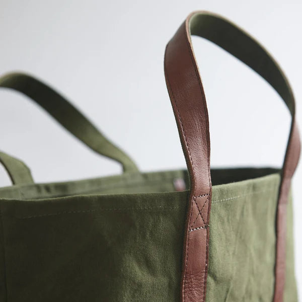 Kurashiki Hampu Canvas Tote Bag - Camel -, Japanese canvas tote bag