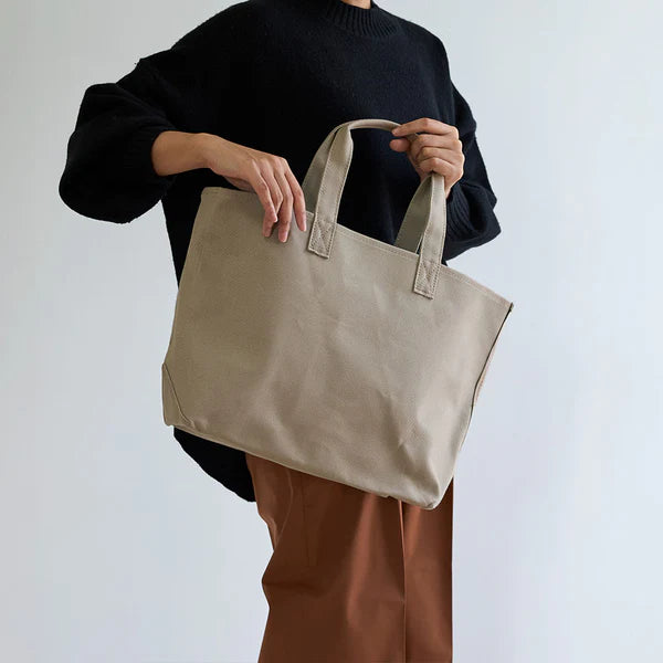 Kurashiki Hampu Canvas Tote Bag - Khaki Gray -, Japanese canvas tote bag