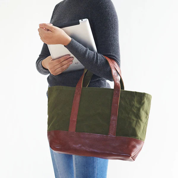 Kurashiki Hampu Canvas Tote Bag - Camel -, Japanese canvas tote bag