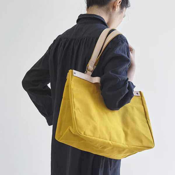 Kurashiki Hampu Canvas Tote Bag - Camel -, Japanese canvas tote bag