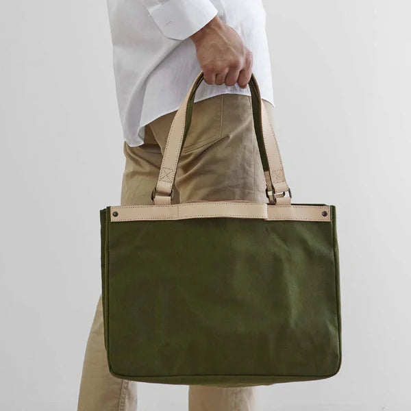 Kurashiki Hampu Canvas Tote Bag - Camel -, Japanese canvas tote bag
