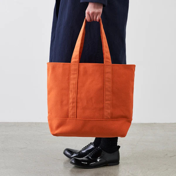 Kurashiki Hampu Canvas Zipper Tote Bag - Grayish White -, Japanese canvas tote bag