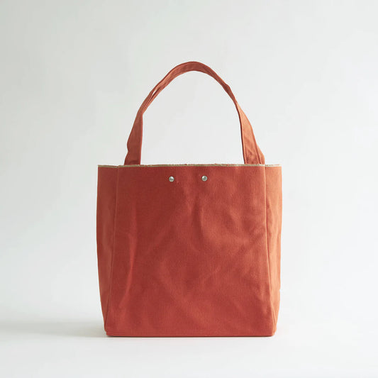 Kurashiki Hampu Canvas Tote Bag - Medium Size / Safflower Red -, Japanese canvas tote bag